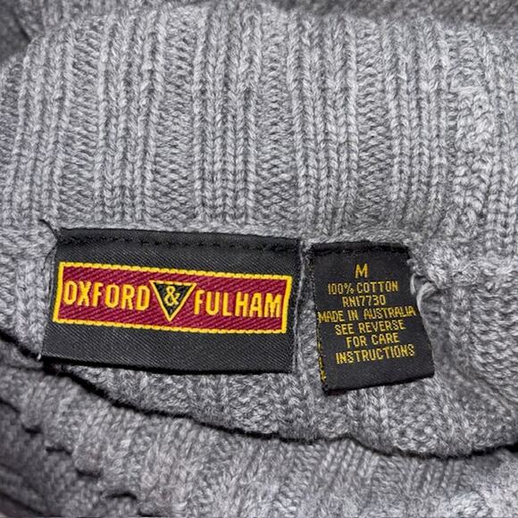 Oxford Fulham Mens Sz Med Fisherman Australian L/S Sweater - Picture 3 of 9